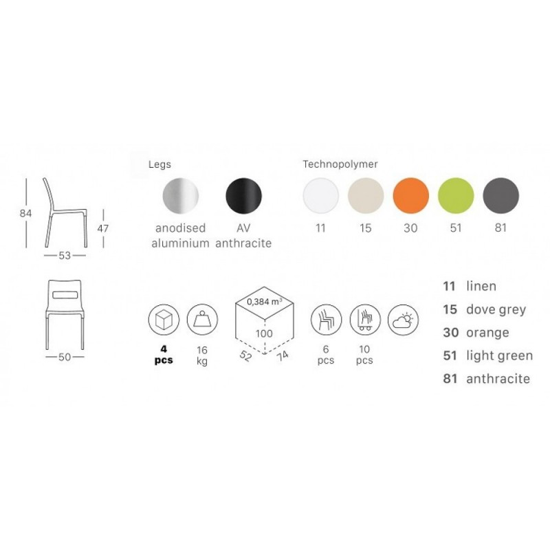 ScabDesign - Стул полубарный Scab Design Maxi Diva Цвет: лён ScabDesign - Стул полубарный Scab Design Maxi Diva Цвет: лён