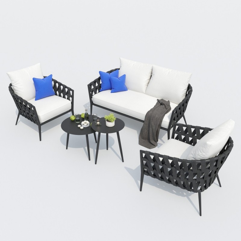 IdealPatio - Лаунж зона Ideal Patio Fiamma Цвет: белый, карбон IdealPatio - Лаунж зона Ideal Patio Fiamma Цвет: белый, карбон