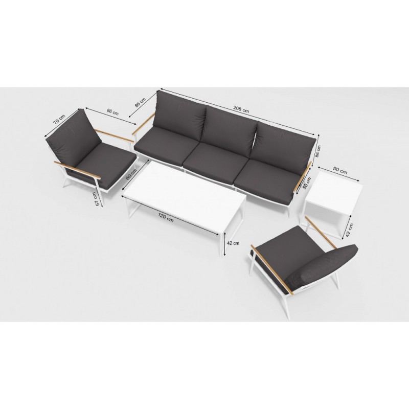 Gardenini - Лаунж зона Gardenini Calma Long White Антрацит Gardenini - Лаунж зона Gardenini Calma Long White Антрацит
