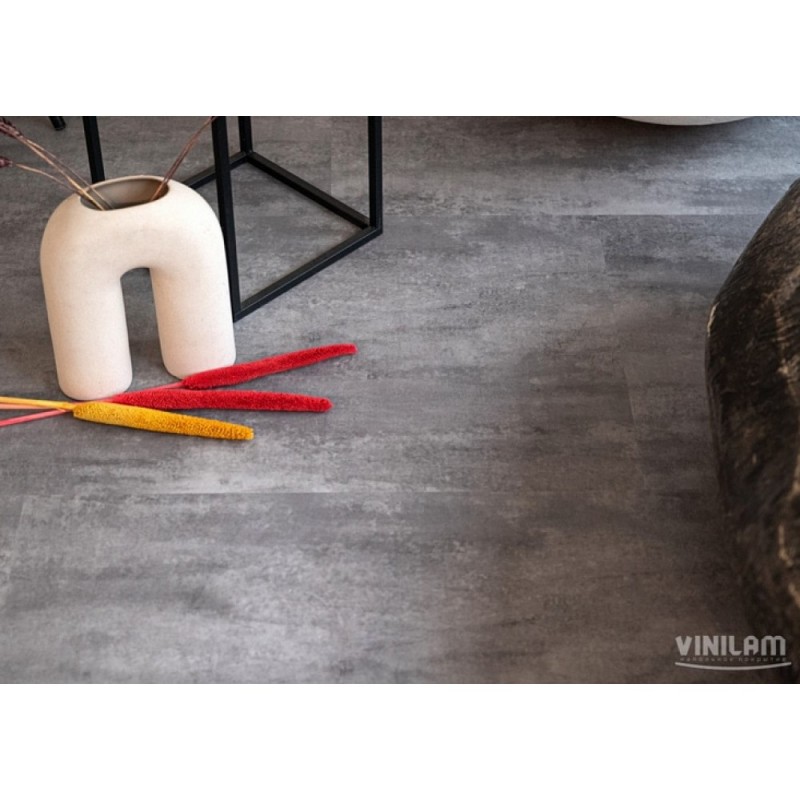 Vinilam - Плитка ПВХ под плитку Vinilam Ceramo Stone Glue Цемент Серый 71616
