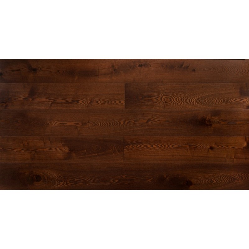 Amber Wood - Массивная доска Amber wood Ясень Шоколад Браш Лак 18 мм  с фаской