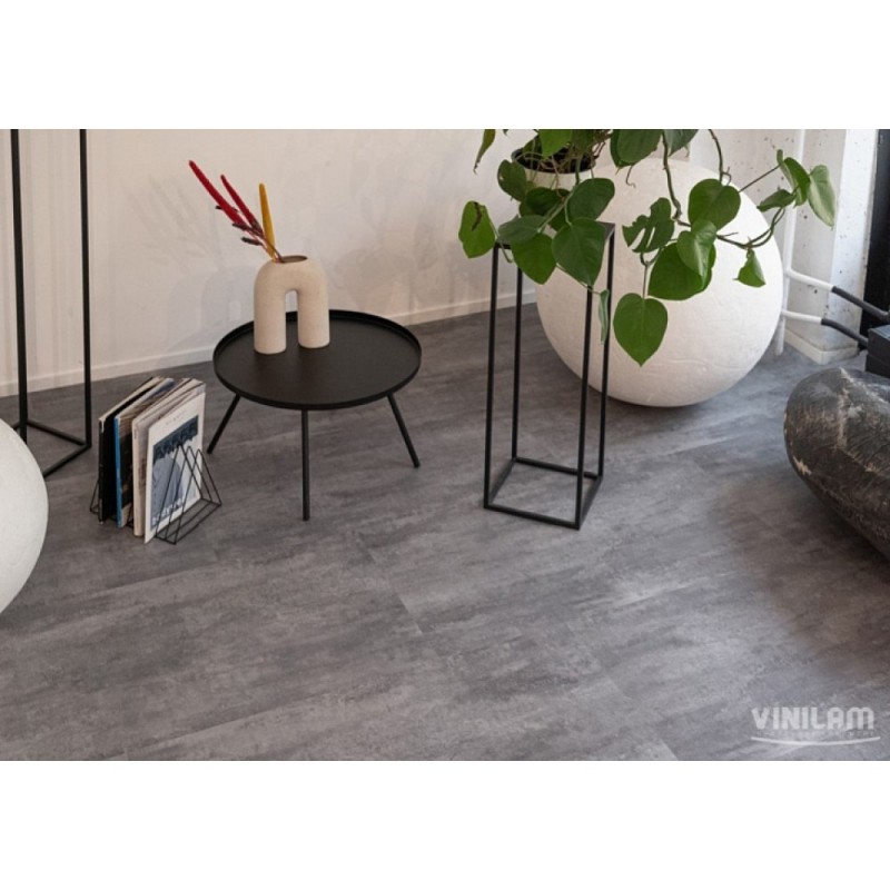 Vinilam - Плитка ПВХ под плитку Vinilam Ceramo Stone Glue Цемент Серый 71616