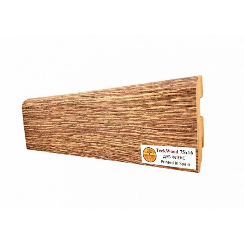 TeckWood - Плинтус TeckWood Ламинированный 75х16 мм Дуб Флэкс TeckWood - Плинтус TeckWood Ламинированный 75х16 мм Дуб Флэкс
