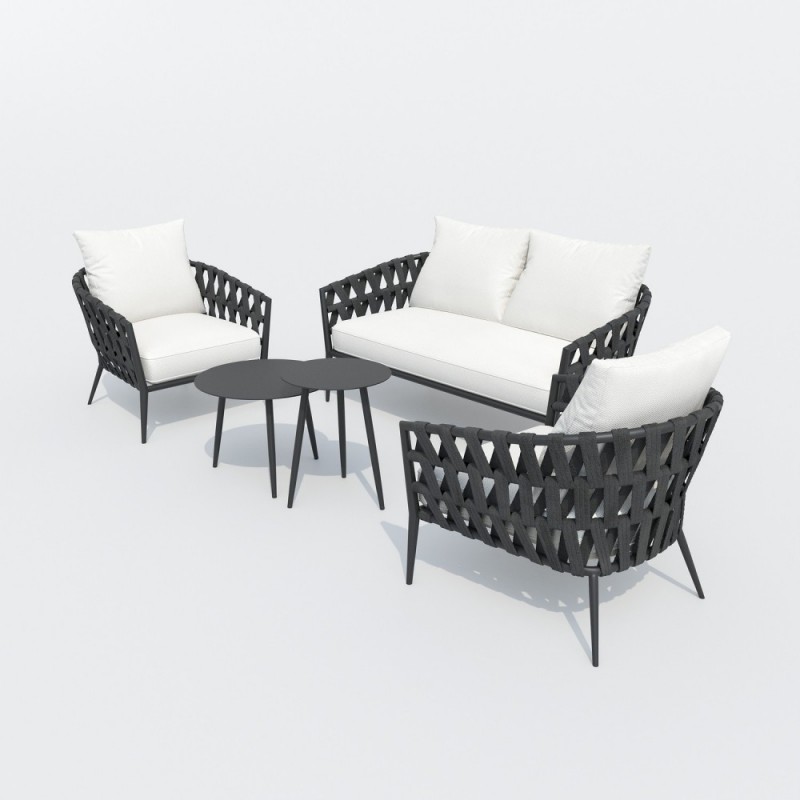IdealPatio - Лаунж зона Ideal Patio Fiamma Цвет: белый, карбон IdealPatio - Лаунж зона Ideal Patio Fiamma Цвет: белый, карбон