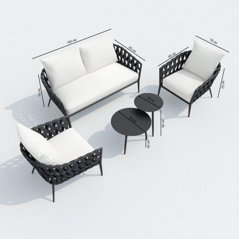 IdealPatio - Лаунж зона Ideal Patio Fiamma Цвет: белый, карбон IdealPatio - Лаунж зона Ideal Patio Fiamma Цвет: белый, карбон