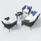 IdealPatio - Лаунж зона Ideal Patio Fiamma Цвет: белый, карбон IdealPatio - Лаунж зона Ideal Patio Fiamma Цвет: белый, карбон