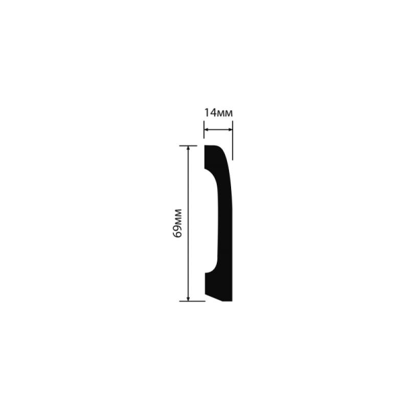 HIWOOD - Плинтус напольный HIWOOD B70V2 HIWOOD - Плинтус напольный HIWOOD B70V2