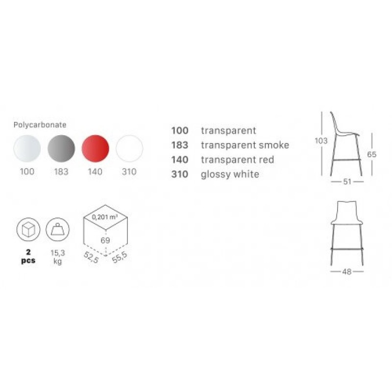 ScabDesign - Стул полубарный Scab Design Zebra Antishock Цвет: хром, бесцветный ScabDesign - Стул полубарный Scab Design Zebra Antishock Цвет: хром, бесцветный
