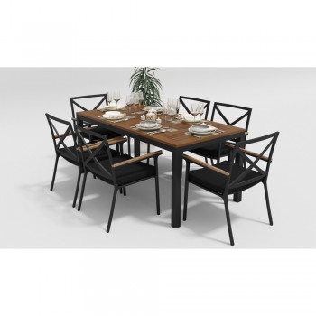 Обеденная зона Gardenini Bella Carbon Calma 180 Цвет: Черный