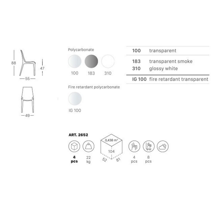 ScabDesign - Стул Scab Design Vanity Цвет: дымчатый ScabDesign - Стул Scab Design Vanity Цвет: дымчатый