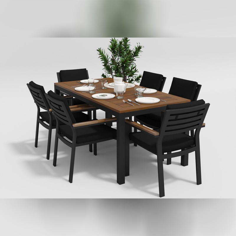 Gardenini - Обеденная зона Gardenini Bella Carbon 180 Цвет: Чёрный Gardenini - Обеденная зона Gardenini Bella Carbon 180 Цвет: Чёрный
