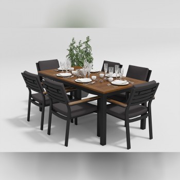 Обеденная зона Gardenini Bella Carbon 180 Цвет: Антрацит