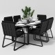 Gardenini - Обеденная зона Gardenini Voglie Carbon 180 Черный со стульями Voglie Armrest