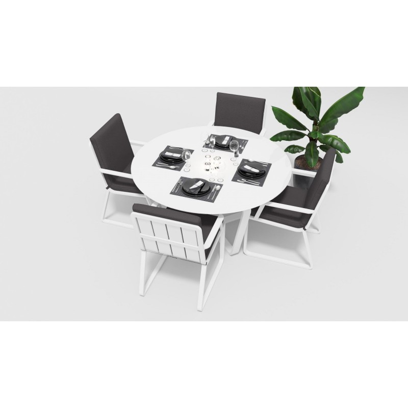 Gardenini - Обеденная зона Gardenini Primavera White Антрацит с стульями Voglie Armrest