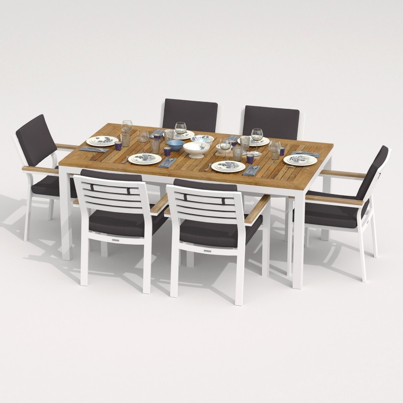 IdealPatio - Обеденная группа Ideal Patio Tella Bonta 180 Цвет: белый, антрацит IdealPatio - Обеденная группа Ideal Patio Tella Bonta 180 Цвет: белый, антрацит