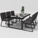 Gardenini - Обеденная зона Gardenini Voglie Carbon 220 Антрацит со стульями Voglie