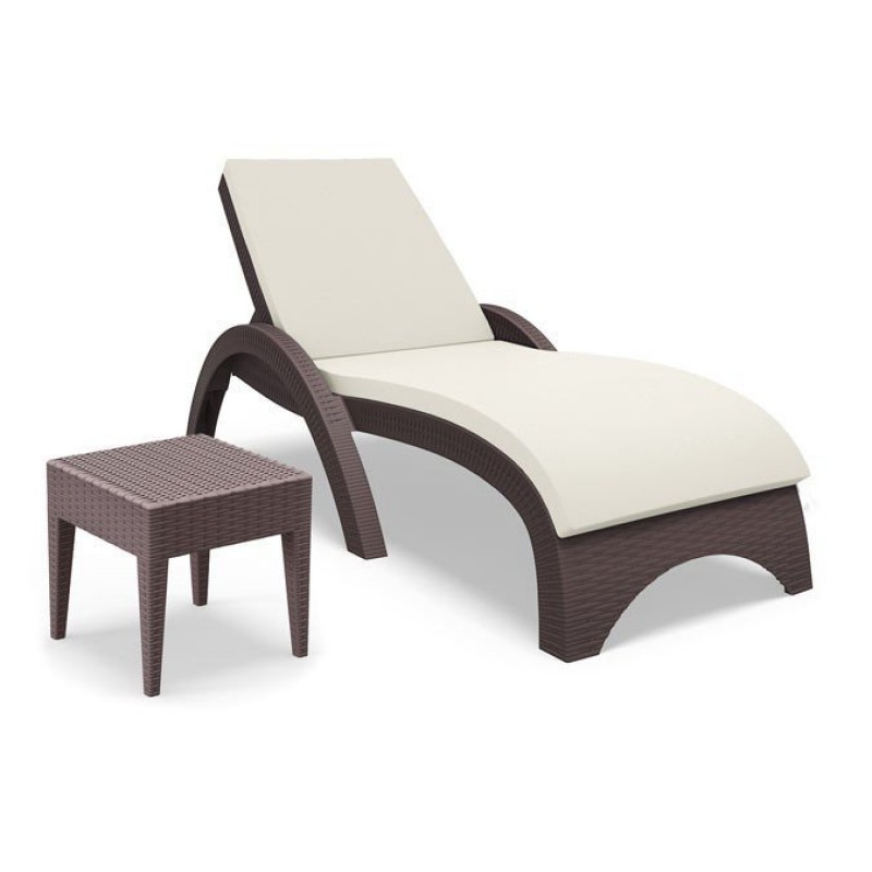 SiestaContract - Столик плетеный Siesta Contract Miami Lounge для шезлонга GT 1009 Цвет: коричневый SiestaContract - Столик плетеный Siesta Contract Miami Lounge для шезлонга GT 1009 Цвет: коричневый