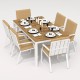 IdealPatio - Обеденная группа Ideal Patio Tella Alba 180 Цвет: белый, бежевый IdealPatio - Обеденная группа Ideal Patio Tella Alba 180 Цвет: белый, бежевый