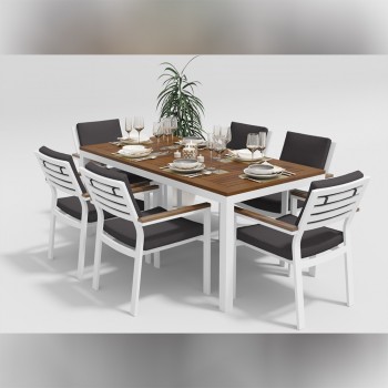 Обеденная зона Gardenini Bella Calma S 180 Цвет: Белый, антрацит