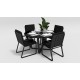 Gardenini - Обеденная зона Gardenini Primavera Carbon Черный с стульями Voglie Armrest