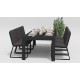 Gardenini - Обеденная зона Gardenini Malia Carbon 220 Антрацит со стульями Voglie