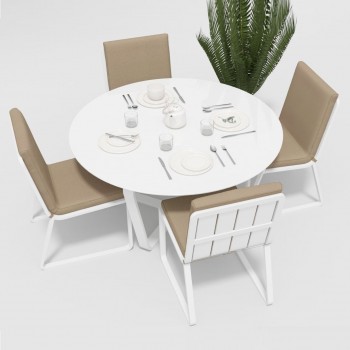 Обеденная зона Gardenini Primavera White Бежевый с стульями Voglie