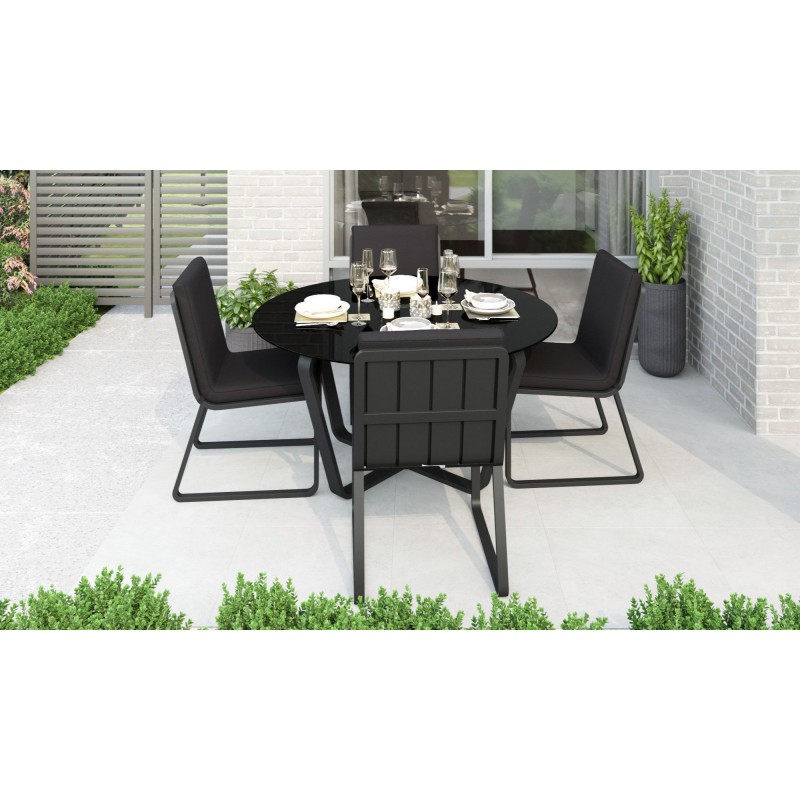 Gardenini - Обеденная зона Gardenini Primavera Carbon Черный с стульями Voglie Gardenini - Обеденная зона Gardenini Primavera Carbon Черный с стульями Voglie
