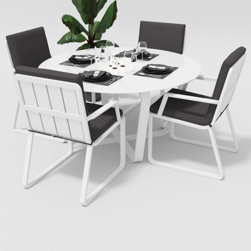 Gardenini - Обеденная зона Gardenini Primavera White Антрацит с стульями Voglie Armrest