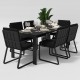 Gardenini - Обеденная зона Gardenini Malia Carbon 180 Черный со стульями Voglie Armrest