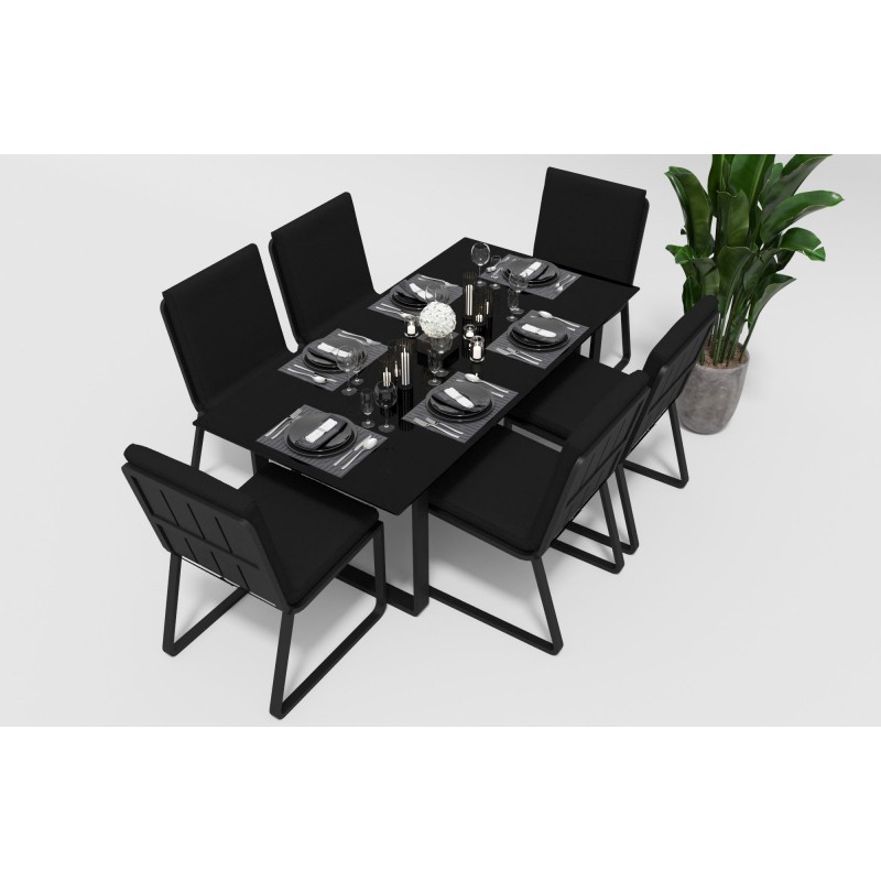 Gardenini - Обеденная зона Gardenini Voglie Carbon 180 Черный со стульями Voglie