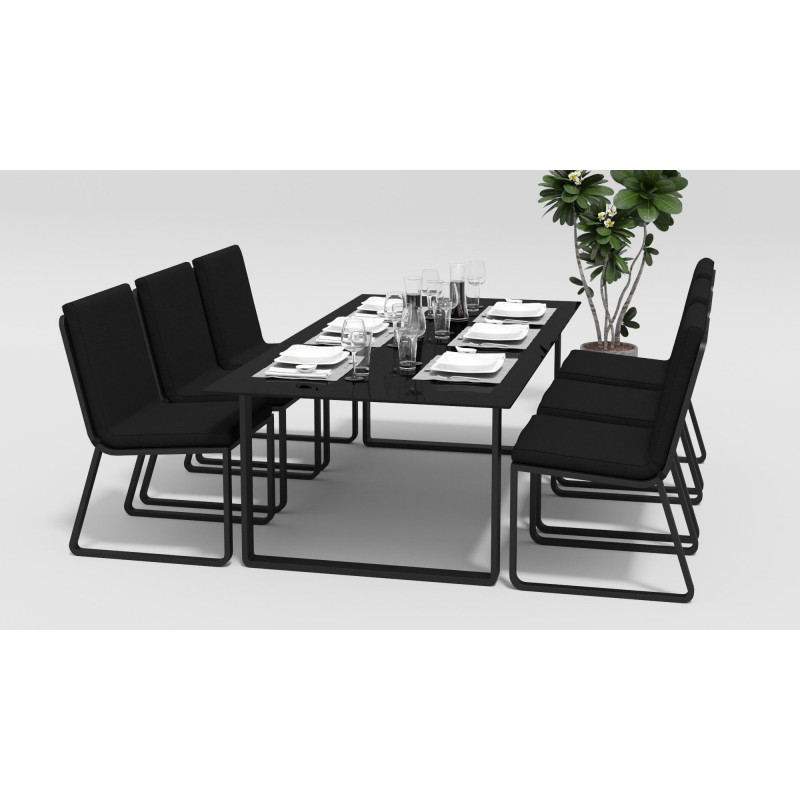 Gardenini - Обеденная зона Gardenini Voglie Carbon 220 Черный со стульями Voglie