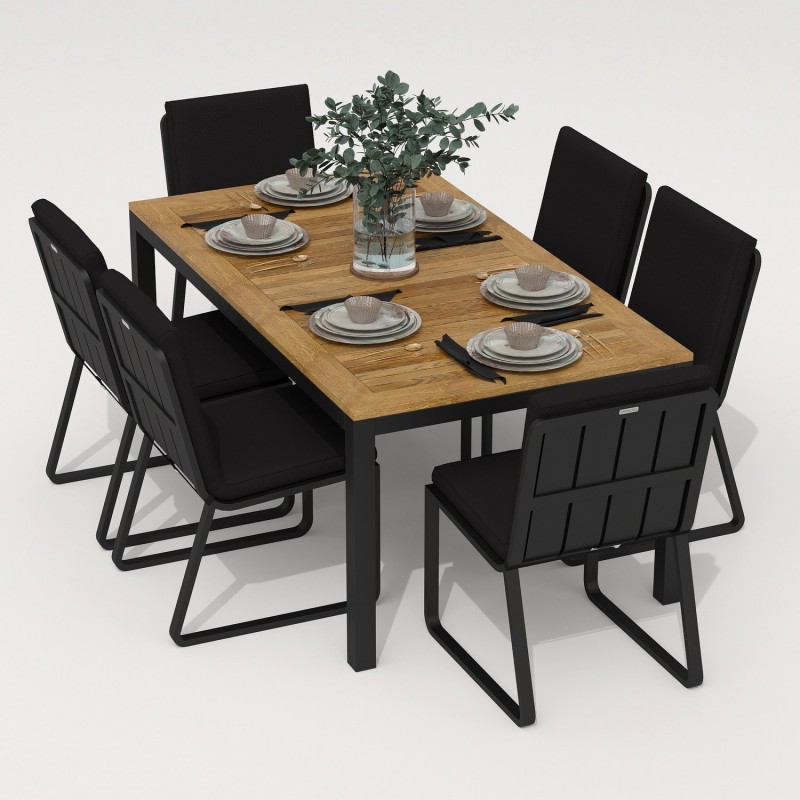 IdealPatio - Обеденная группа Ideal Patio Tella Gira 180 Цвет: карбон, чёрный IdealPatio - Обеденная группа Ideal Patio Tella Gira 180 Цвет: карбон, чёрный
