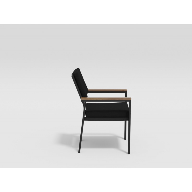 Gardenini - Обеденная зона Gardenini Calma Carbon 220 Чёрный со стульями Bella