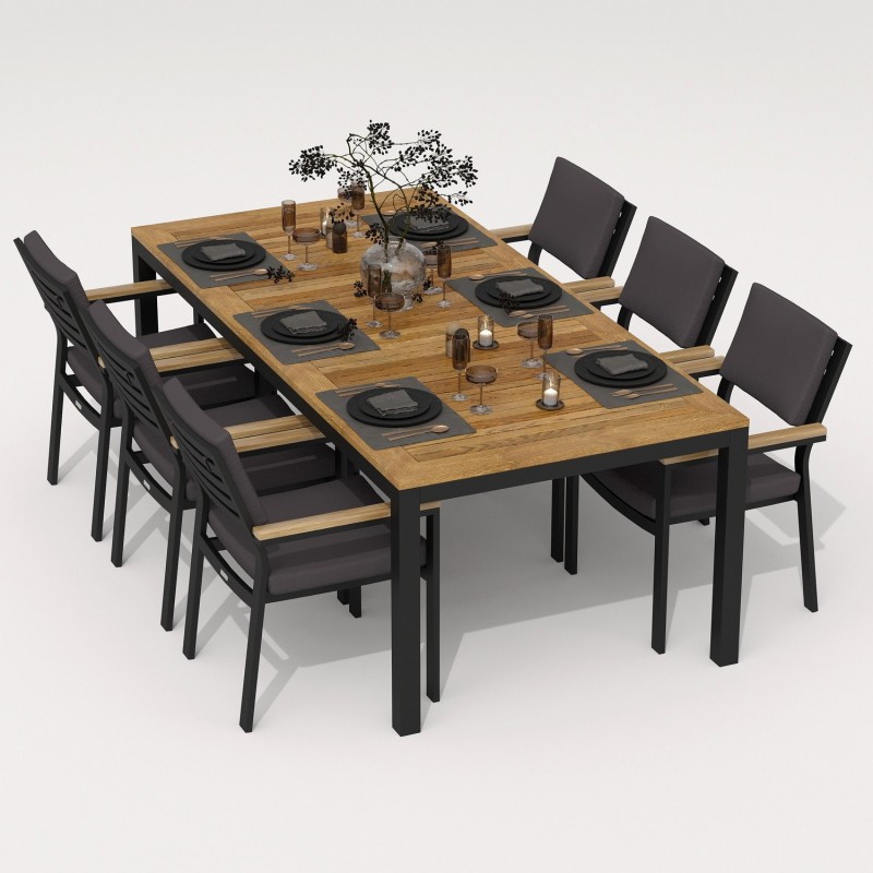 IdealPatio - Обеденная группа Ideal Patio Tella Bonta 220 Цвет: карбон, антрацит IdealPatio - Обеденная группа Ideal Patio Tella Bonta 220 Цвет: карбон, антрацит