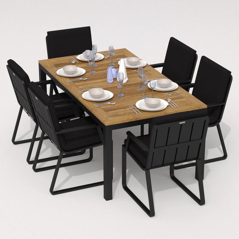 IdealPatio - Обеденная группа Ideal Patio Tella Alba 180 Цвет: карбон, чёрный IdealPatio - Обеденная группа Ideal Patio Tella Alba 180 Цвет: карбон, чёрный