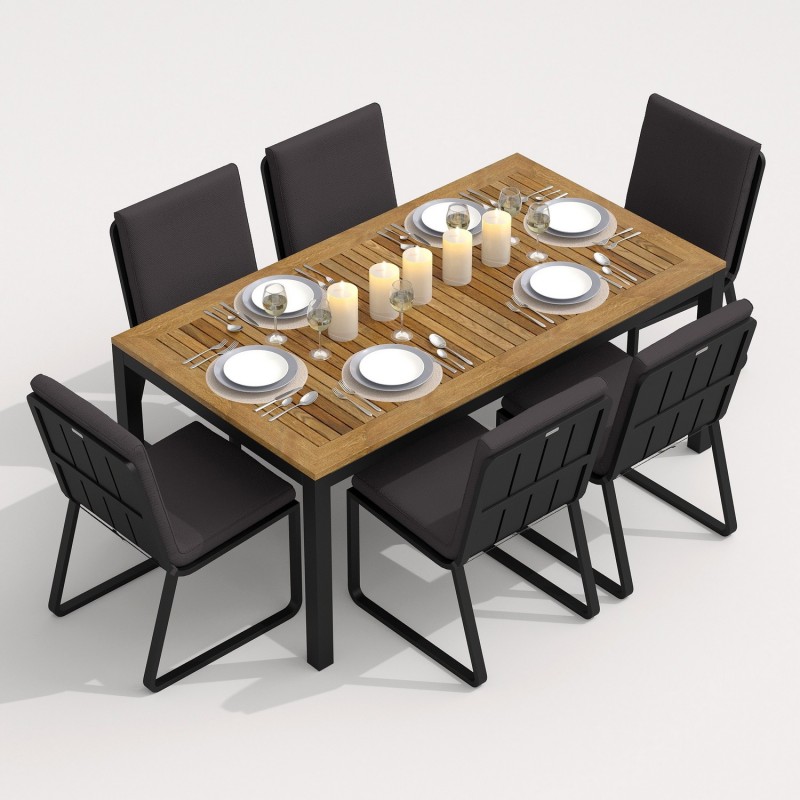 IdealPatio - Обеденная группа Ideal Patio Tella Gira 180 Цвет: карбон, антрацит IdealPatio - Обеденная группа Ideal Patio Tella Gira 180 Цвет: карбон, антрацит