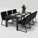 Gardenini - Обеденная зона Gardenini Malia Carbon 200 Черный со стульями Voglie Armrest