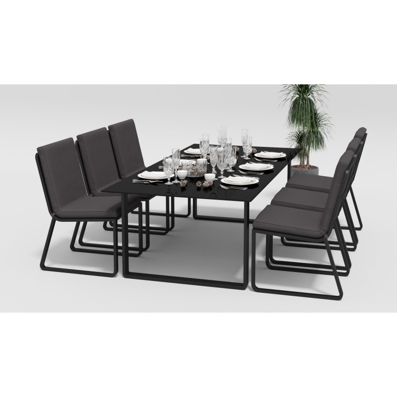 Gardenini - Обеденная зона Gardenini Voglie Carbon 220 Антрацит со стульями Voglie