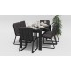 Gardenini - Обеденная зона Gardenini Malia Carbon 180 Антрацит со стульями Voglie