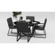Gardenini - Обеденная зона Gardenini Primavera Carbon Антрацит со стульями Voglie Armrest