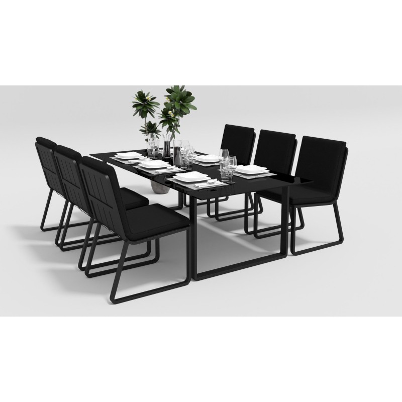 Gardenini - Обеденная зона Gardenini Voglie Carbon 220 Черный со стульями Voglie