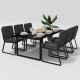 Gardenini - Обеденная зона Gardenini Voglie Carbon 180 Антрацит со стульями Voglie Armrest