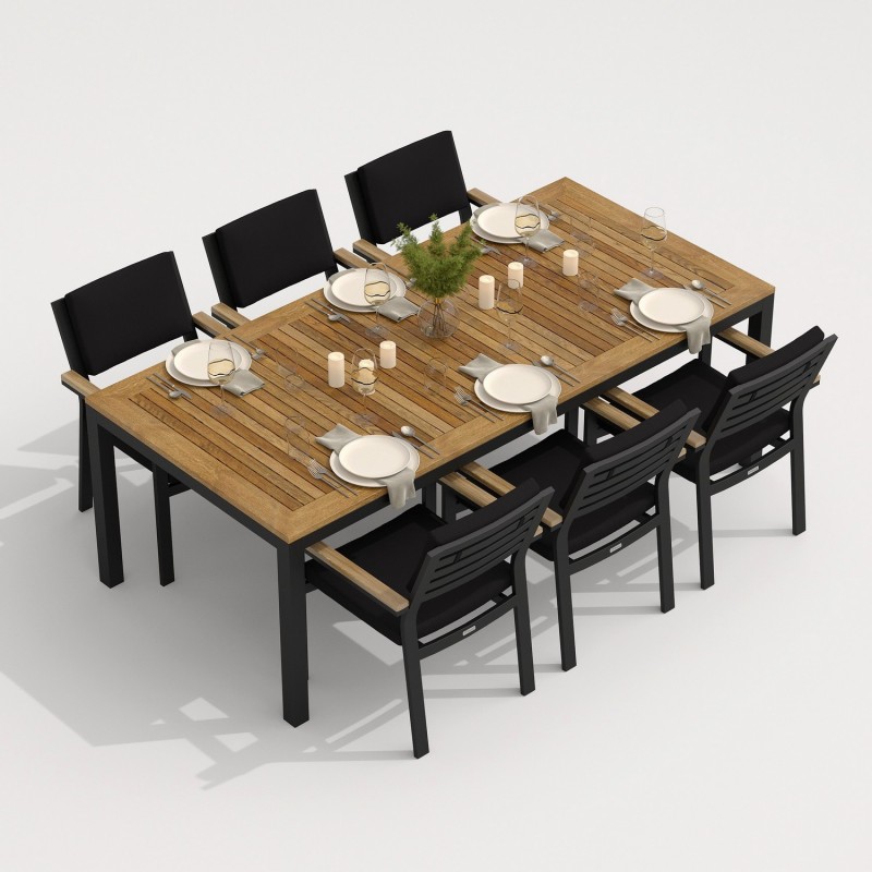 IdealPatio - Обеденная группа Ideal Patio Tella Bonta 220 Цвет: карбон, чёрный IdealPatio - Обеденная группа Ideal Patio Tella Bonta 220 Цвет: карбон, чёрный