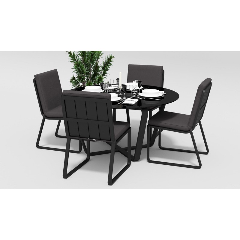 Gardenini - Обеденная зона Gardenini Primavera Carbon Антрацит с стульями Voglie