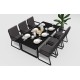 Gardenini - Обеденная зона Gardenini Voglie Carbon 180 Антрацит со стульями Voglie Armrest