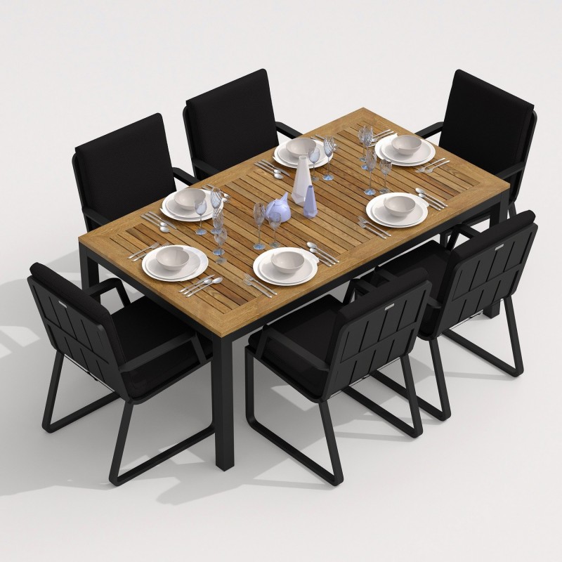IdealPatio - Обеденная группа Ideal Patio Tella Alba 180 Цвет: карбон, чёрный IdealPatio - Обеденная группа Ideal Patio Tella Alba 180 Цвет: карбон, чёрный