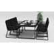 Gardenini - Обеденная зона Gardenini Voglie Carbon 220 Черный со стульями Voglie Armrest