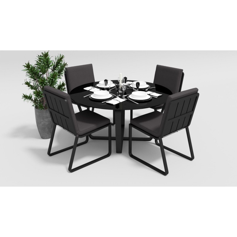Gardenini - Обеденная зона Gardenini Primavera Carbon Антрацит с стульями Voglie
