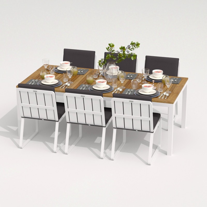 IdealPatio - Обеденная группа Ideal Patio Tella Gira 220 Цвет: белый, антрацит IdealPatio - Обеденная группа Ideal Patio Tella Gira 220 Цвет: белый, антрацит