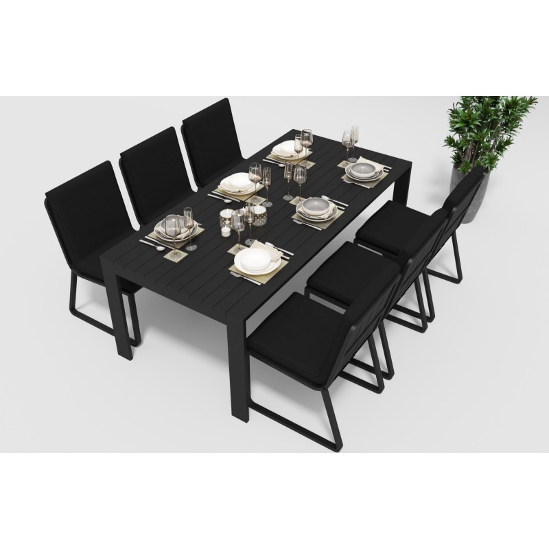 Gardenini - Обеденная зона Gardenini Malia Carbon 200 Черный со стульями Voglie Gardenini - Обеденная зона Gardenini Malia Carbon 200 Черный со стульями Voglie